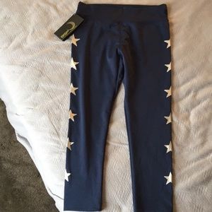 COPY - NWT XL Navy Blue Fleece Lined Star Leggings